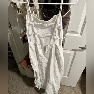 White reformation dress. Size small. Midi dress with slit.